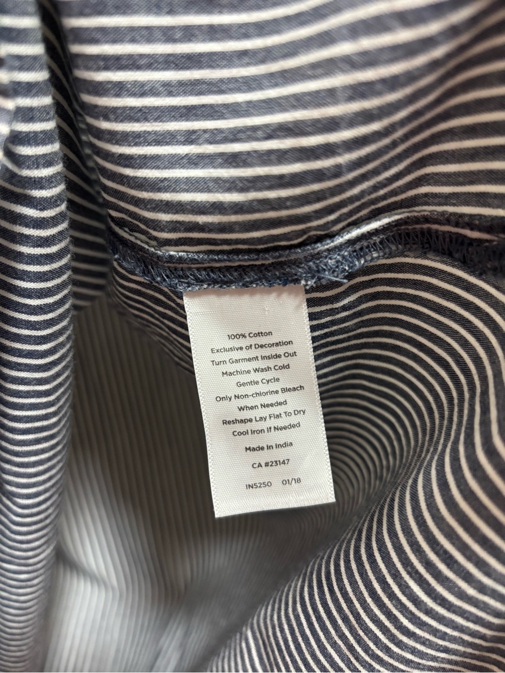Talbots Striped Peasant Blouse with Embroidered Sleeves - Picture 8 of 8